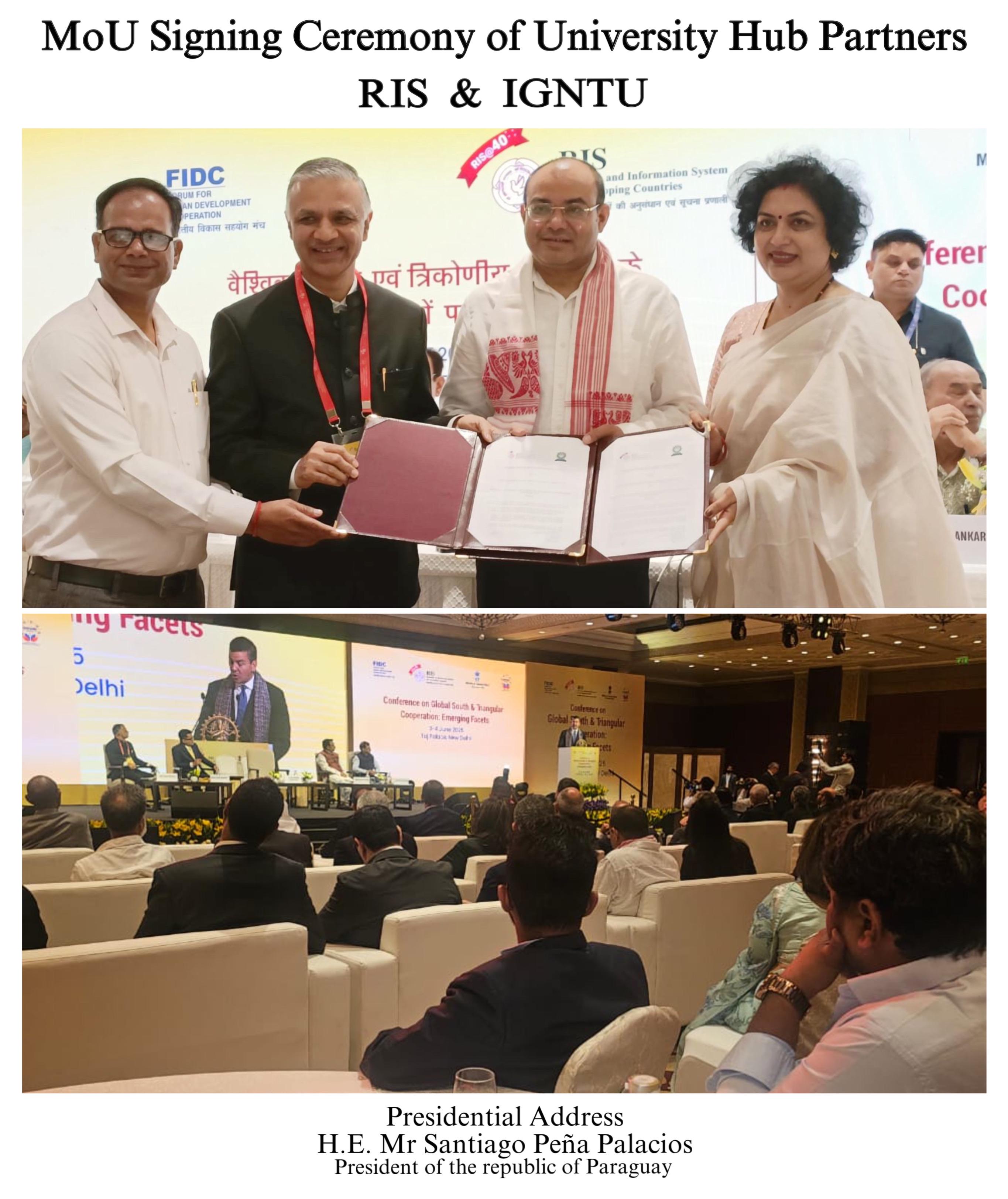 MoU Signing Ceremony of University Hub Partners RIS & IGNTU